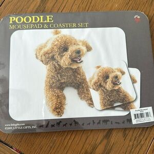 Red Poodle Mouse Pad and 2 Coaster Set  Little Gifts New Sealed